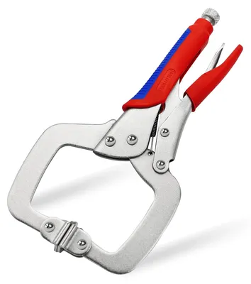 Imagen del producto de Abrazadera tipo C de 280 mm - Fijador rápido con un rango de sujeción de 70 mm - Almohadillas de sujeción ajustables - Abrazadera de un solo agarre - Acero inoxidable - Capacidad de presión de 250 kg - Abrazadera de sujeción