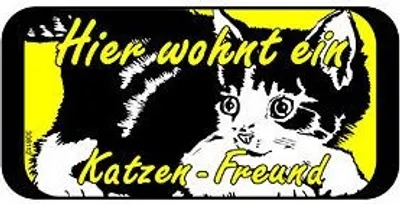 Produktbild von Türschild - Hier wohnt ein Katzen-Freund - 308112 - Tiere Katze