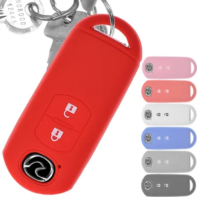 Produktbild von Auto Schlüssel Silikon Schutz Hülle Rot kompatibel mit Mazda 2 3 6 CX-3 CX-5 MX-5 2 Tasten 2 Tasten KEYLESS SMARTKEY
