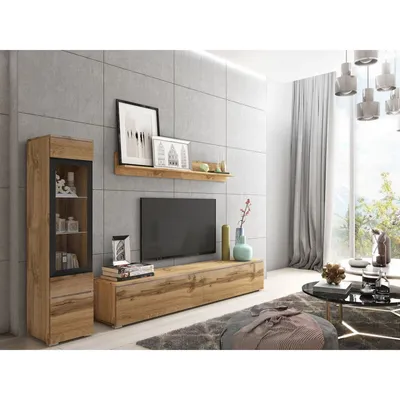 Produktbild von MIRJAN24 Wohnwand Vera I, Stilvoll Wohnzimmer-Set, TV-Schrank, Modern Mediawand (Wotan, ohne Beleuchtung)