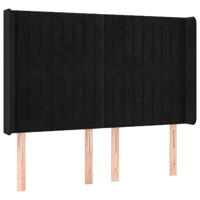 Produktbild von vidaXL Kopfteil mit Ohren Schwarz 147x16x118/128 cm Samt