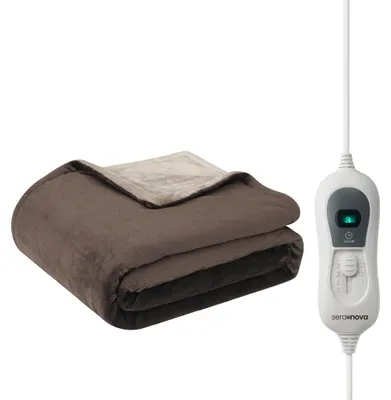 Produktbild von Seranova Heizdecke mit Abschaltautomatik XL - 160x120 cm - Wärmedecke - Elektrische Decke - Waschbar - 3 Heizstufen - Braun