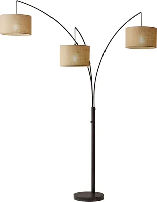 Produktbild von SalesFever Stehleuchte | 3 verstellbare Leuchtarme | Lampenschirm Stoff | Gestell Metall | Fuß Marmor | B 35 x T 106 x H 220 cm | schwarz - natur