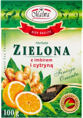 Produktbild von Grüner Tee mit Ingwer und Zitrone 100g MALWA