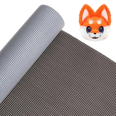 PVC-Netzgewebe 200x40 cm, schwarz-weiß, bedruckbar, für Fursuit-Augen