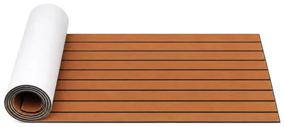 Produktbild von Eikuavons Bodenbelag Matte Rutschfest Deck Teppich Teak EVA Schaum Yacht Bodenmatte Selbstklebend Fußboden Deck Matte Braun 240x60cm