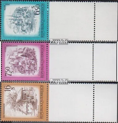 Produktbild von Briefmarken Österreich 1977 Mi 1549Lf-1551Lf mit Leerfeld (kompl.Ausg.) postfrisch Freimarken