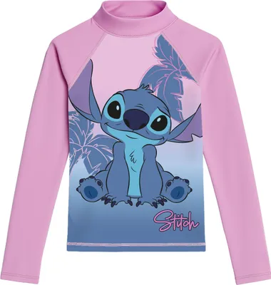 Produktbild von Disney Lilo & Stitch Schwimmshirt UV-Schutz 30 für Mädchen - Kinder Langarm Badeshirt Shirt Badebekleidung Rashguard Rosa 134-140