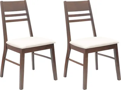Produktbild von vidaXL Esszimmerstühle 2 stk. Massives Gummiholz Hellbraun