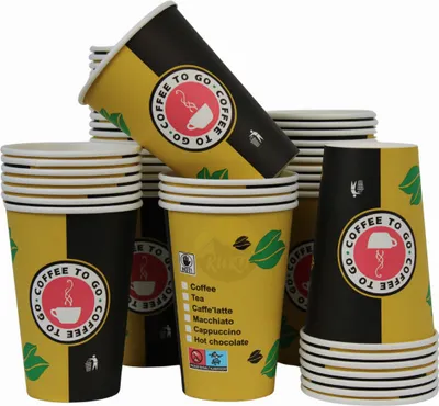 Produktbild von KURTT - Kaffeetassen to go - 12oz/300ml - 300 Stück - Kaffeebecher Pappe - Trinkbecher - Kaffeebecher - Pappbecher - Einwegbecher