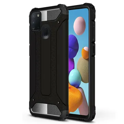 Produktbild von Techsuit Hybrid Armor Back Cover Hülle für Samsung Galaxy A21s - Schwarz