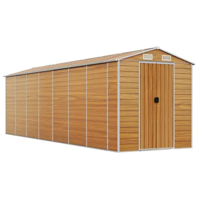 Zdjęcie produktu dla vidaXL Szopa ogrodowa Jasnobrązowa 191x640x198 cm Stal ocynkowana