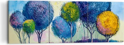 Produktbild von Bild auf Leinwand - Leinwandbild - Bäume Wiese Sommer - 120x40cm - Wand Bild - Wanddeko - Leinwanddruck - Bilder - Kunstdruck - Wanddekoration - Leinwand bilder - Wandkunst - CA120x40-4056