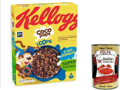 Produktbild von 6x Coco Pops loops, knuspriges Schokoladenmüsli 285g + Italian Gourmet polpa 400g