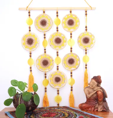 Produktbild von Mobile, Wanddeko aus Traumfängern - Gelb, 100*50*1 cm, Traumfänger, Mobiles