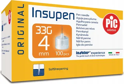 Image de Aiguilles pour stylo Insupen Original 33 G 4 mm 100 pces