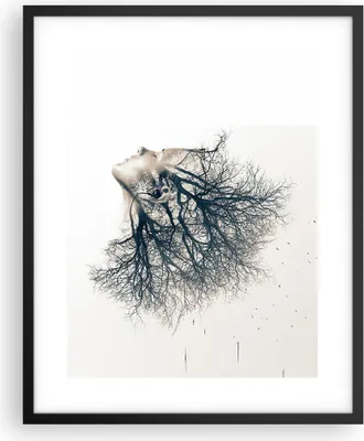 Produktbild von Gerahmtes Poster - Schwarzer Rahmen - Mädchen Baum Grafik - 40x50 cm - Wand Bild - Wanddeko - Wandbilder - Kunstposter - Wandposter - Bilderrahmen - Bilder - Kunstdruck - Wandbild - P2BPA40x50-4354