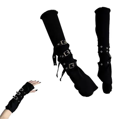 Produktbild von VIVIIHOO 1 Paar Fingerlose Punkhandschuhe Armstulpen Gothic Kleidung Damen - für