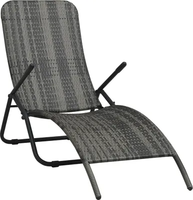 Produktbild von Klappbare Sonnenliege Poly Rattan Grau