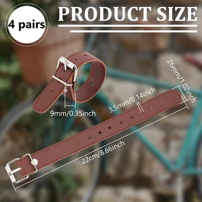 Image de Kit de porte-vélos haut de gamme - Supports en cuir pour porte-vélos - Supports de poignées réglables - Accessoires pour roue avant