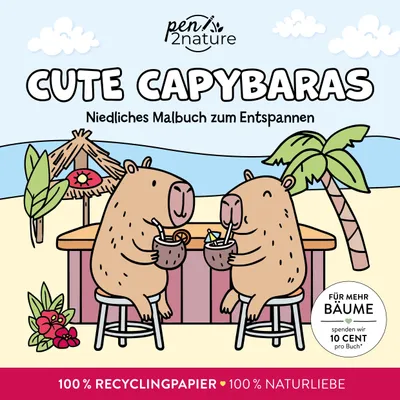 Produktbild von Cute Capybaras: Niedliches Malbuch zum Entspannen (Cozy Ausmalbücher)