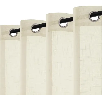 Produktbild von Leichte, beige Voile-Gardinen mit Ösen, 140 x 225 cm