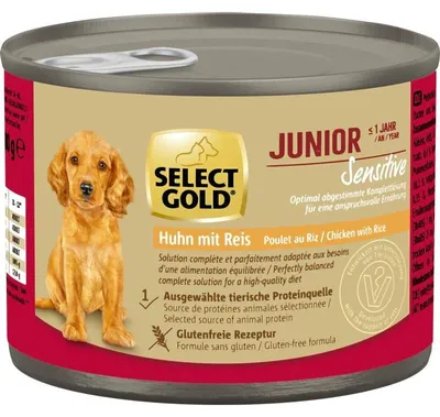 Produktbild von Select Gold Sensitive Junior Huhn, Reis 6x200g