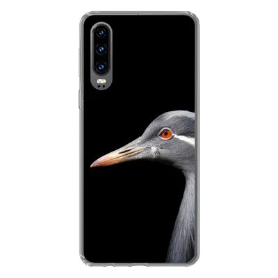 Produktbild von MuchoWow® Handyhülle Schutzhülle Hülle für Huawei P30 Kraniche auf schwarzem Hintergrund Silikon Softcase Handy Hülle