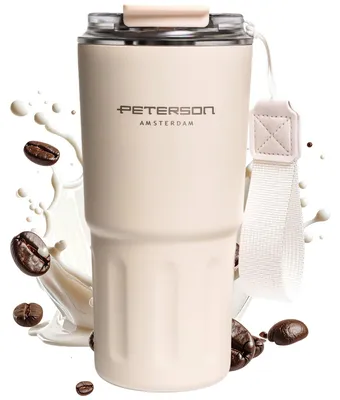 Productafbeelding van Peterson thermosbeker van roestvrij staal, beige, 600 ml