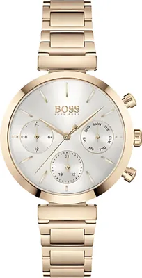 Produktbild von Hugo Boss Damenuhr Chronograph Edelstahl gold