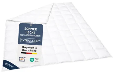 Produktbild von Daunendecke 135x200 cm, extra leichte Sommerdecke, Bettdecke 100% Gänsedaunen, DOWNPASS, CASIMUM