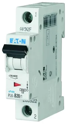 Obrázok produktu pre Nadprúdový istič 1P D 20A 6kA AC 286546 Eaton