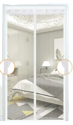 Obrázek produktu pro Magnetické síťové dveře, odolná konstrukce, bezdotykové ovládání, bílá, 100 x 210 cm