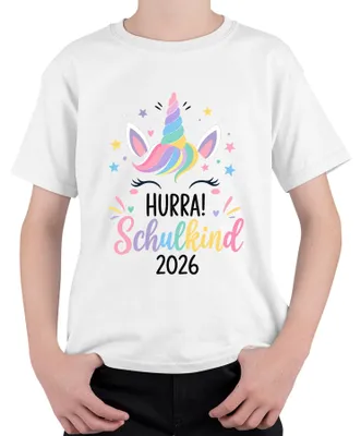 Immagine prodotto di Maglietta per la prima elementare 2026, con unicorno, per bambine, per il primo giorno di scuola, colore bianco, taglia 128