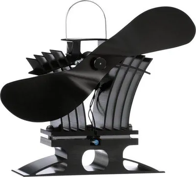 Image de Ventilateur pour poêle à bois avec chauffage - noir - métal