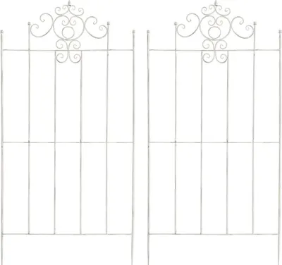 Imagen del producto de Juego de dos elementos para estructura de escalada – soporte para jardín – montaje sencillo | Color: blanco envejecido