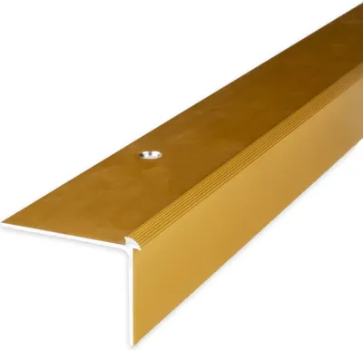 Produktbild von PROVISTON | Treppenkante | Aluminium eloxiert | Goldfarbig | Breite 40 mm | Höhe 30 mm | Länge 1000 mm | Gebohrt | Treppenkantenprofil | Treppenwinkel | Winkelprofil | Kombiwinkel | 1 Stück