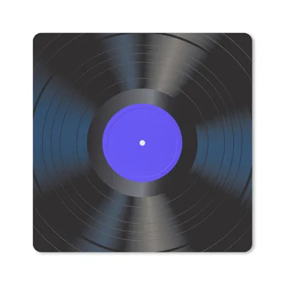 Produktbild von MuchoWow® Mauspad Mousepad Blau - LP's Vinyl - Retro 30x30 cm - Mousepads - Maus Mat - Pad - Mausunterlage - Gaming