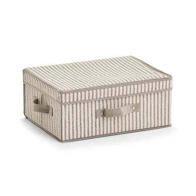 Zdjęcie produktu dla Składany pojemnik tekstylny z pokrywą, 38 x 29 x 16,5 cm, STRIPES
