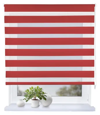 Produktbild von Duo Rollo mit Bohren Schraubmontage für Fenster und Türen (Rot 145 x 220 cm)