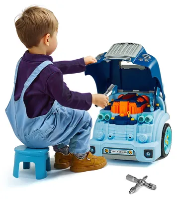 Productafbeelding van VEVOR motorspeelgoed, 60-delig, reparatieset voor auto's voor kinderen, met afneembare onderdelen, lichteffecten en geluidseffecten, stuurwiel en claxon
