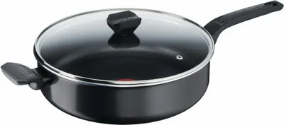 Produktbild von Tefal Easy Cook & Clean Schmorpfanne 24 cm B55532, Rund, Schwarz, Edelstahl, Titan, Aluminium, Glas, Frankreich