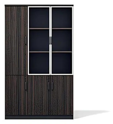 Immagine prodotto di Moderno armadio da ufficio in legno e vetro per un arredamento d'ufficio elegante