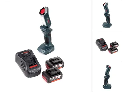Produktbild von Bosch Professional GLI 18V-300 Akku Lampe + 2x GBA 18 V 4,0 Ah Akku + GAL 1880 Ladegerät