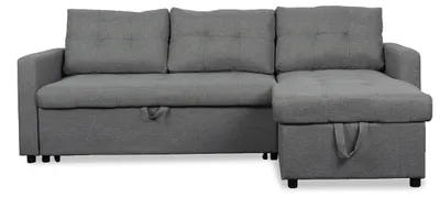 Image de MENZZO Canapé d'angle convertible Toledo Tissu Gris