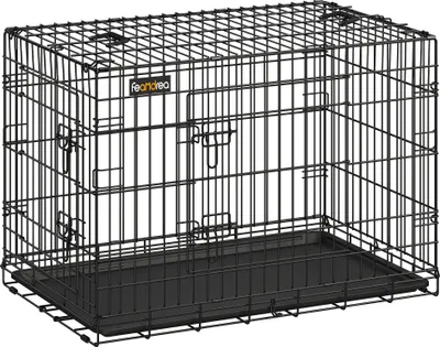 Produktbild von Feandrea Hundekäfig, L, 92,5 x 57,5 x 64 cm, klappbar, mit 2 Türen