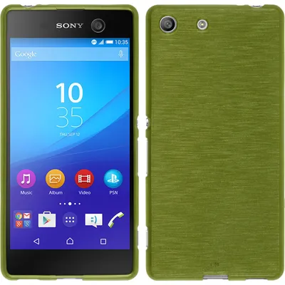 Produktbild von PhoneNatic Case kompatibel mit Sony Xperia M5 - pastellgrün Silikon Hülle brushed + 2 Schutzfolien
