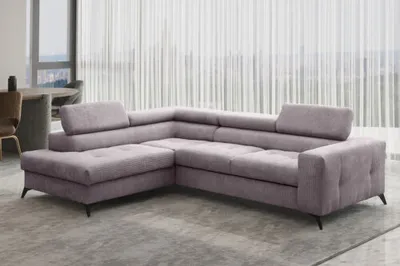 Produktbild von Kaiser Möbel Ecksofa ARCADI Dicker Cord Schlafsofa Wohnlandschaft VIOLETT LINKS