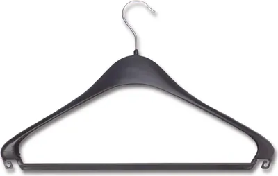 Produktbild von Kleiderbügel Sopdu starr, mit Hosensteg und 2 Rockhackerl, Kunststoff schwarz
