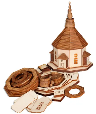 Produktbild von Bastelset Seiffener Kirche mit Beleuchtung (17cm) von Seiffener Volkskunst